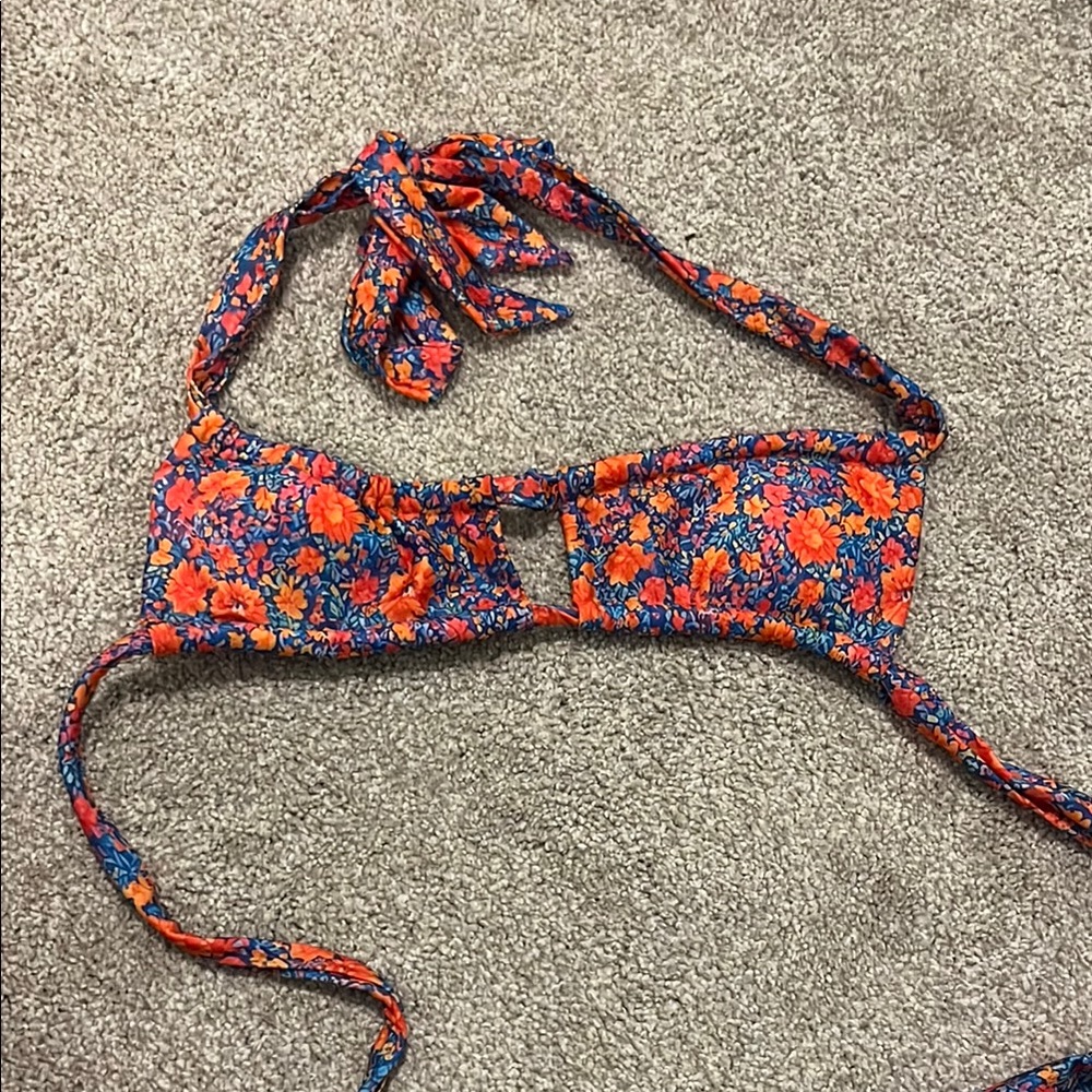 SOLD Strawberry Milk Mob Floral Bikini Top